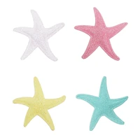 ahb 40pcs glitter appliques candy starfish padded shiny appliques for kid headbands diy patches dress decor accessories
