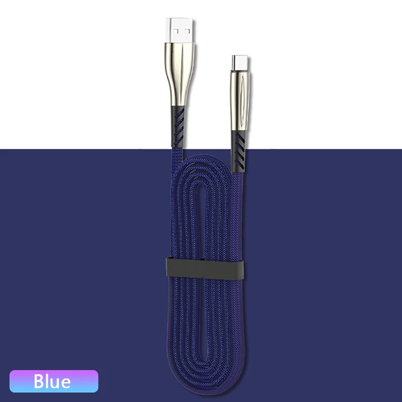 For Type-C Blue 3A usb type-C кабель для samsung S10 A50 huawei P30 P20 Быстрая зарядка USB-C для Xiaomi Redmi k20 pro зарядное устройство для мобильных телефонов - Цвет: For Type-C Blue