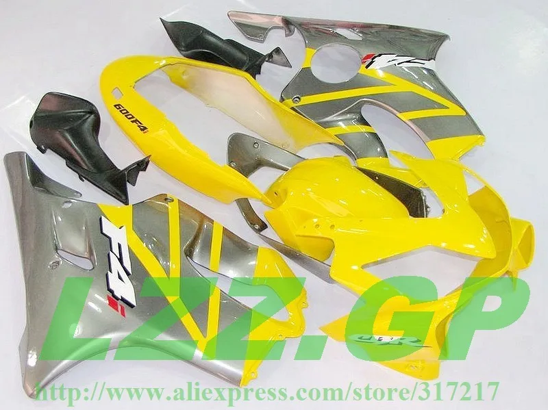 

F4i 01 for HONDA CBR 600 CBR600 F4i 2001 - 2003 CBR600F4i 01 02 03 2001 2002 2003 01-03 ABS fairing kit Silver Yellow LZZ.GP