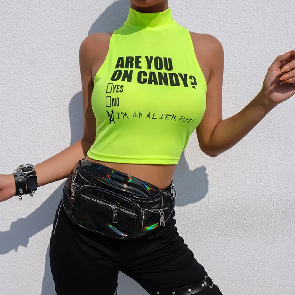 Пикантный жилет с надписью Croptop черная короткая майка без рукавов Женская