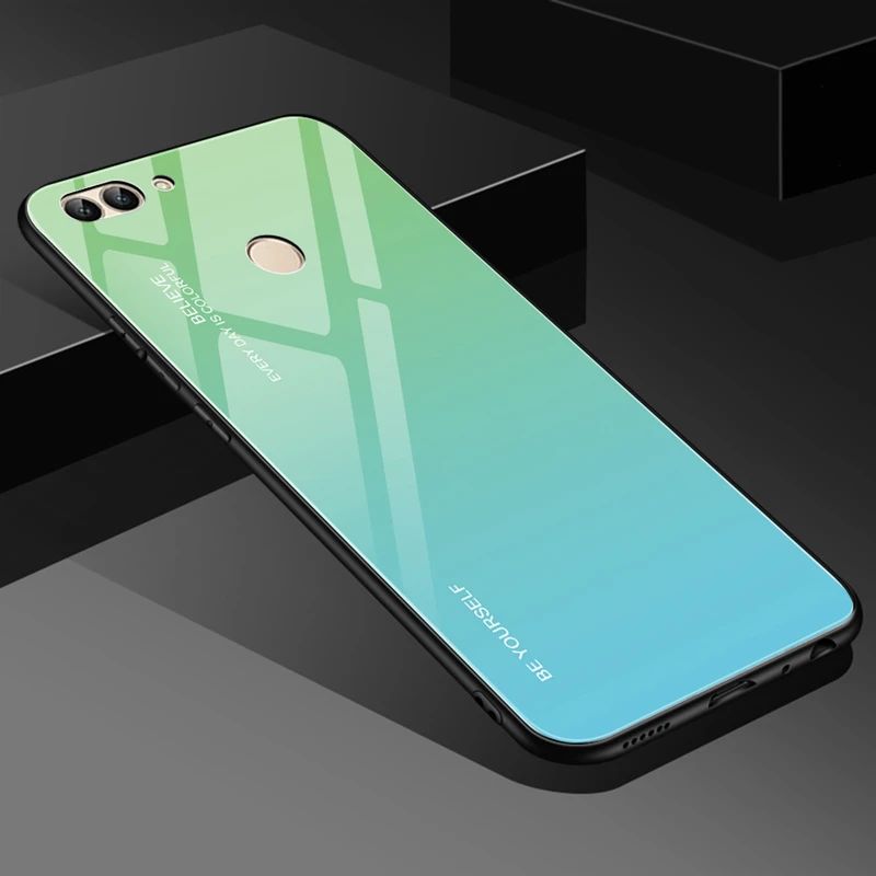 06 Роскошные градиентные закаленное Стекло чехол для huawei P Smart FIG-LX1 FIG-LA1 FIG-LX3 POT-LX1 POT-LX3 чехол для телефона защитный чехол - Цвет: 06