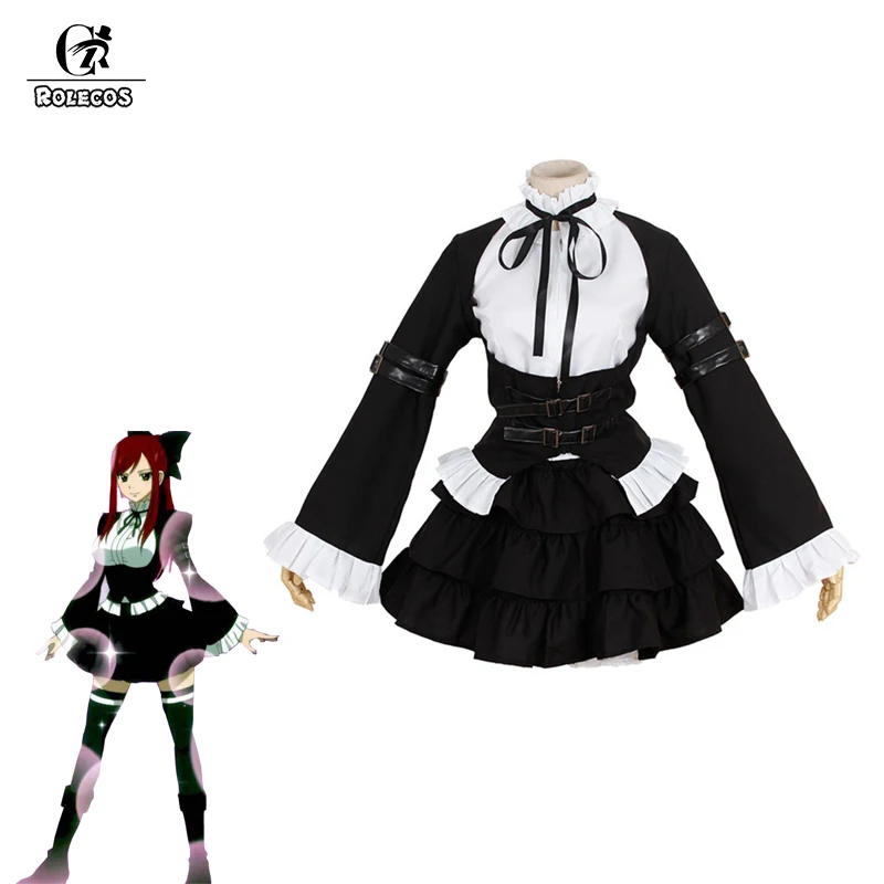 ROLECOS аниме Сказочный хвост карнавальный костюм Erza Scarlet Готическая Лолита платье