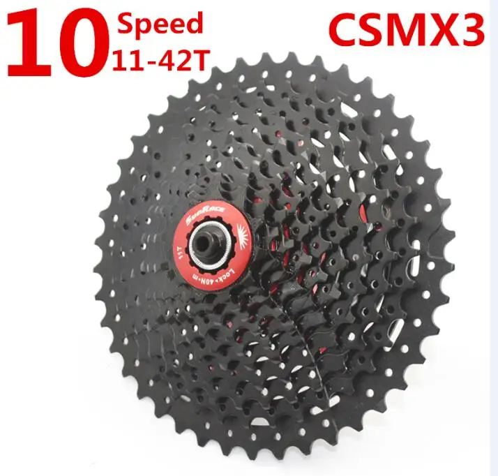 Sunracing 10 скоростей CSMX3 CSMS3 11-40T 11-42T горный велосипед свободного хода 10 S широкое соотношение MTB маховик дать адаптер - Цвет: CSMX3 black 42T