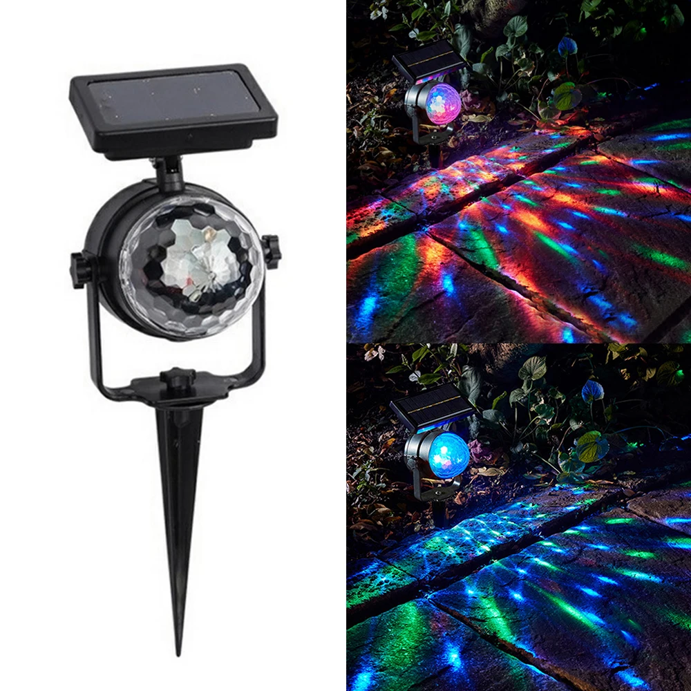 Солнечный свет вращающийся RGB разноцветный прожектор лампа 6 в Солнечный сад газон свет водонепроницаемый Светодиодный прожектор для улицы домашний внешний декор
