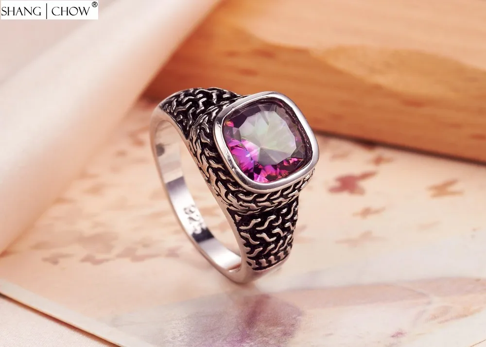 New Autumn Vintage Jewelry with Rainbow Mystic Crystal 925 Sterling Silver Ring for women BALL GOWN brightest star R1460 | Украшения и