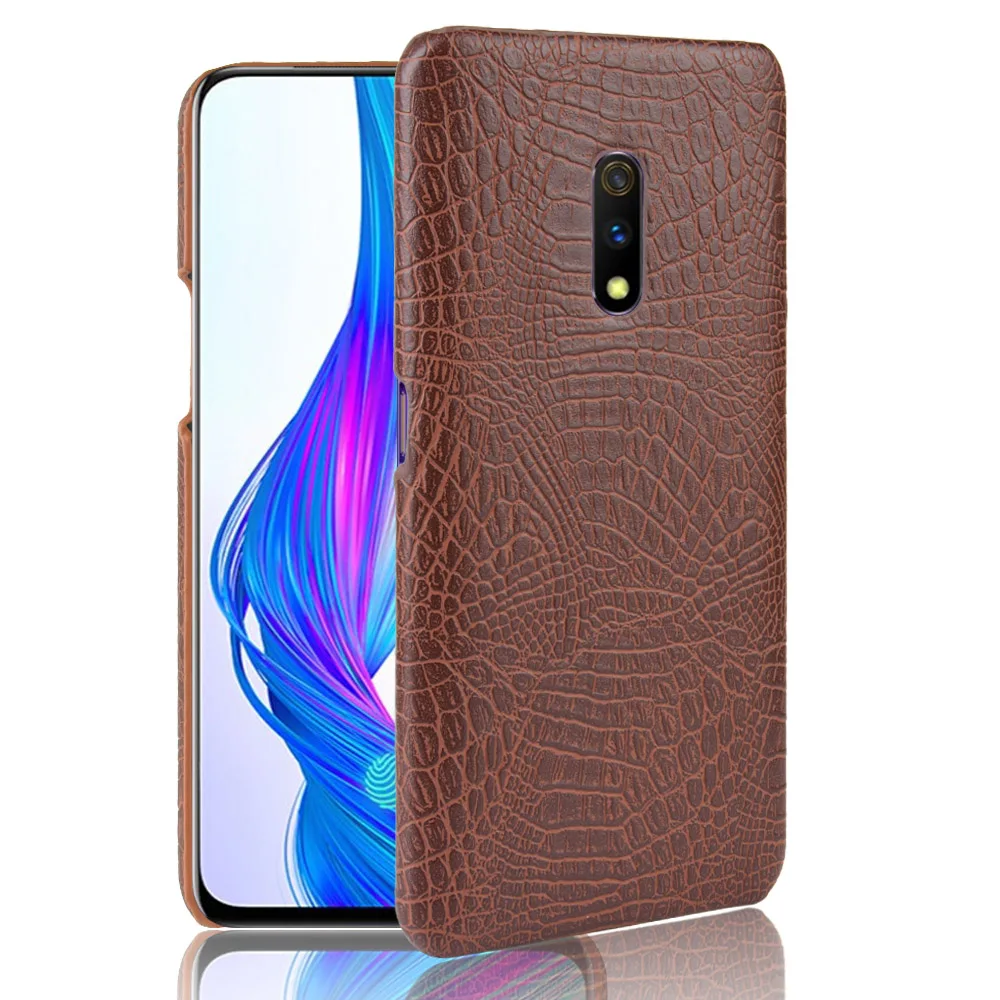 Жесткий чехол для телефона из искусственной кожи крокодила Oppo Realme X lite K3