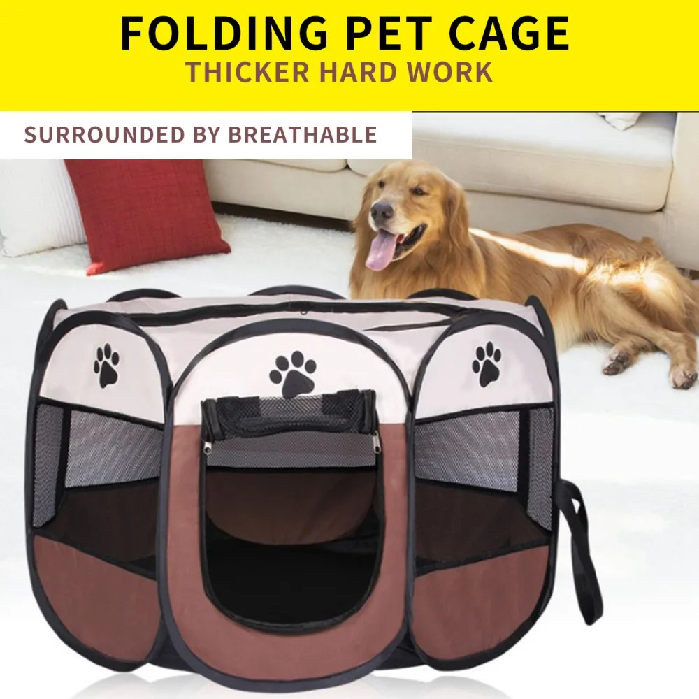 Переносная клетка для домашних питомцев складная кровать кошек и собак дышащая