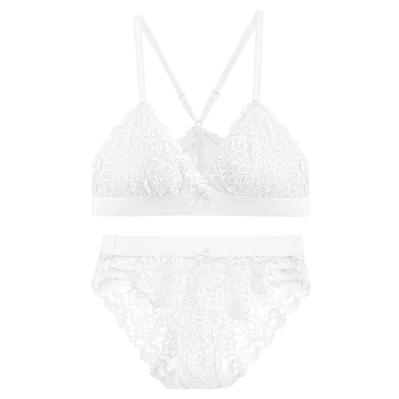 White Lilymoda, женский сексуальный бюстгальтер без косточек, кружевной, ультра тонкий, треугольная чашка, бюстгальтер, комплект нижнего белья, женское красивое белье - Цвет: White