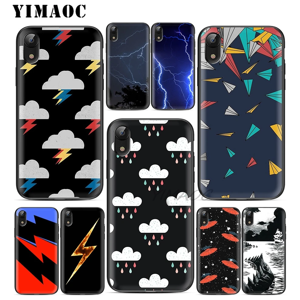 YIMAOC Thunder Clouds ThunderClouds мягкий черный силиконовый чехол из ТПУ для iPhone X или 10 8 7 6 6S Plus 5
