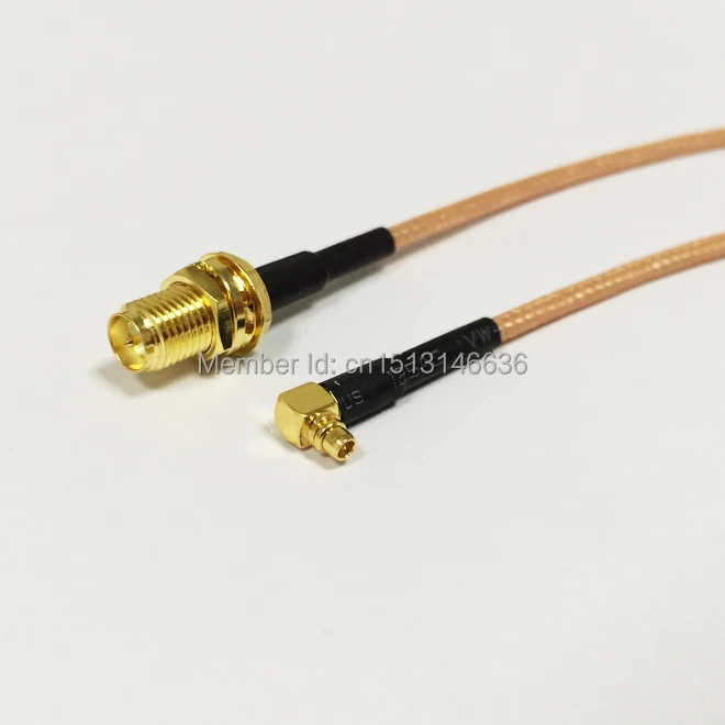 

New RP-SMA Female Jack To MMCX Male Plug Right Angle RG316 Coaxial Cable 15CM 6inch for Wireless antenna