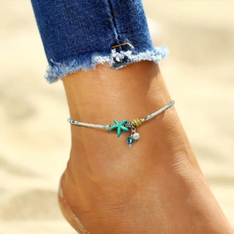anklets 1pc Сердце женские браслеты на босую ногу крючком сандалии ноги ювелирные изделия ноги Новые ножные браслеты на лодыжке браслеты для женщин Девушка ноги цепи - Окраска металла: anklets 1pc