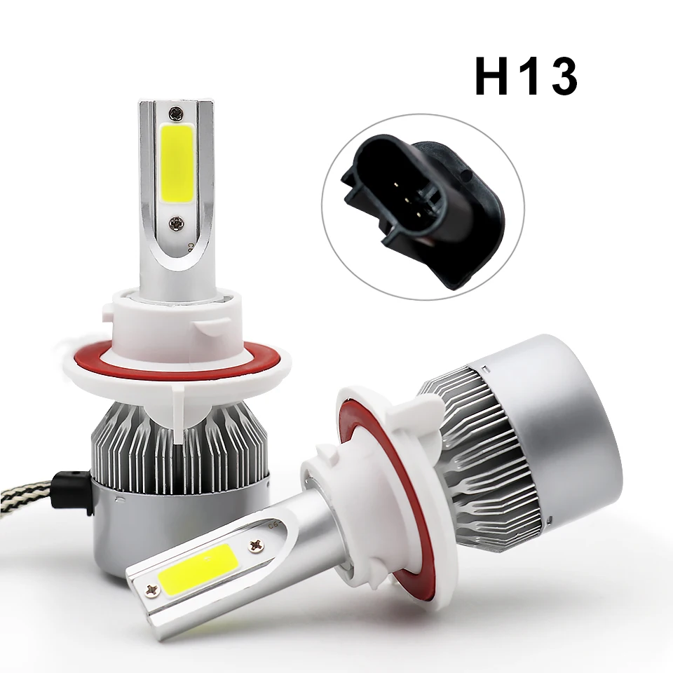 2 шт 12 V светодиодные фары комплект H7 светодиодный H4 H1 H11 9005 HB3 9006 HB4 лампочка 12 V 36 W COB 3800LM 6500 K C6 фары лампы Противотуманные фары для автомобиля