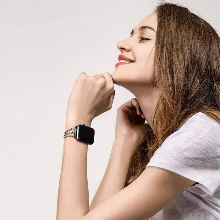 Браслет для наручных часов Apple Watch, версии 40 мм, 38 мм, 42 мм, 44 мм ремешок с бриллиантами металлический ремешок для наручных часов iWatch серии 5/4/3/2/1 ремешок на запястье