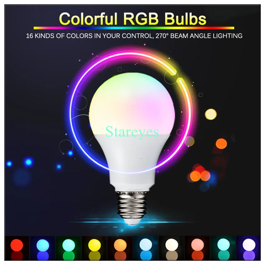 1 шт. E27 светодиодный 16 цветов RGBW меняющийся RGB+ Белый Волшебный светильник лампа AC85-265V светодиодный шар лампа 3 Вт 5 Вт 10 Вт+ ИК пульт дистанционного управления