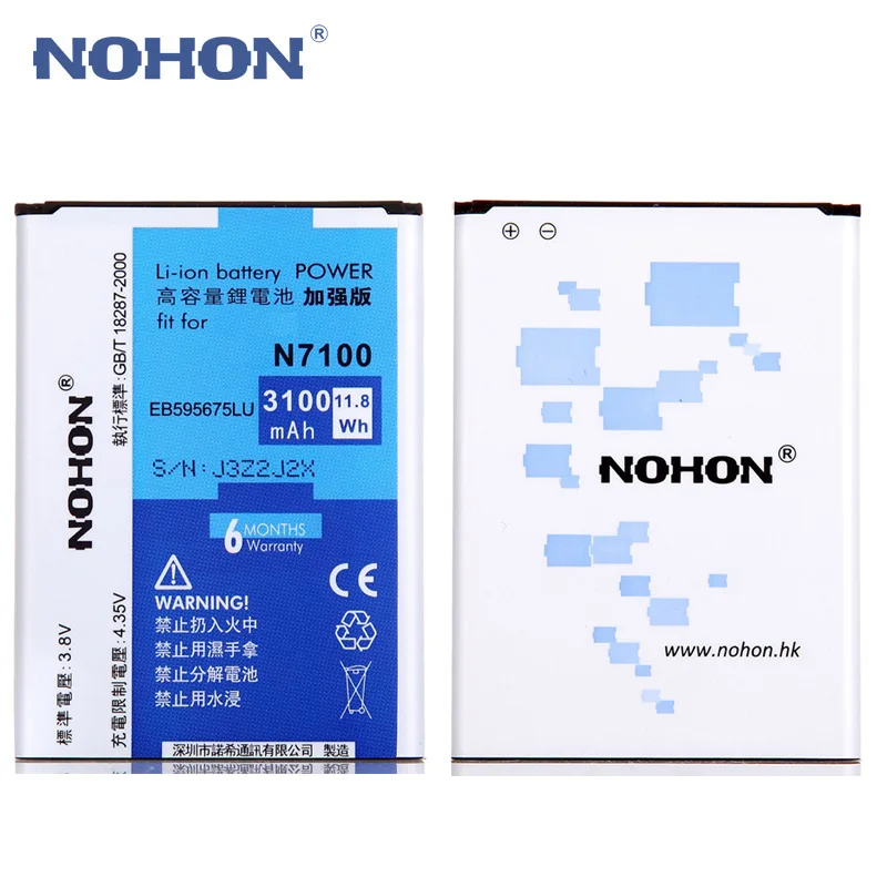 Оригинальный сменный аккумулятор NOHON для телефона Samsung Galaxy Note 2 3 NFC 4 N7100 N9000 N9100 N910X