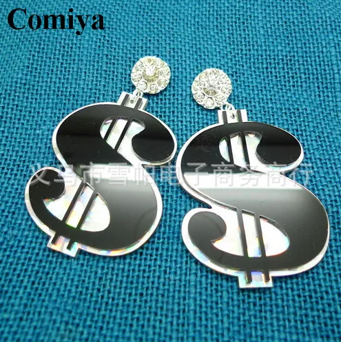 Модные дизайнерские висячие серьги в стиле панк большие брендовые подвески