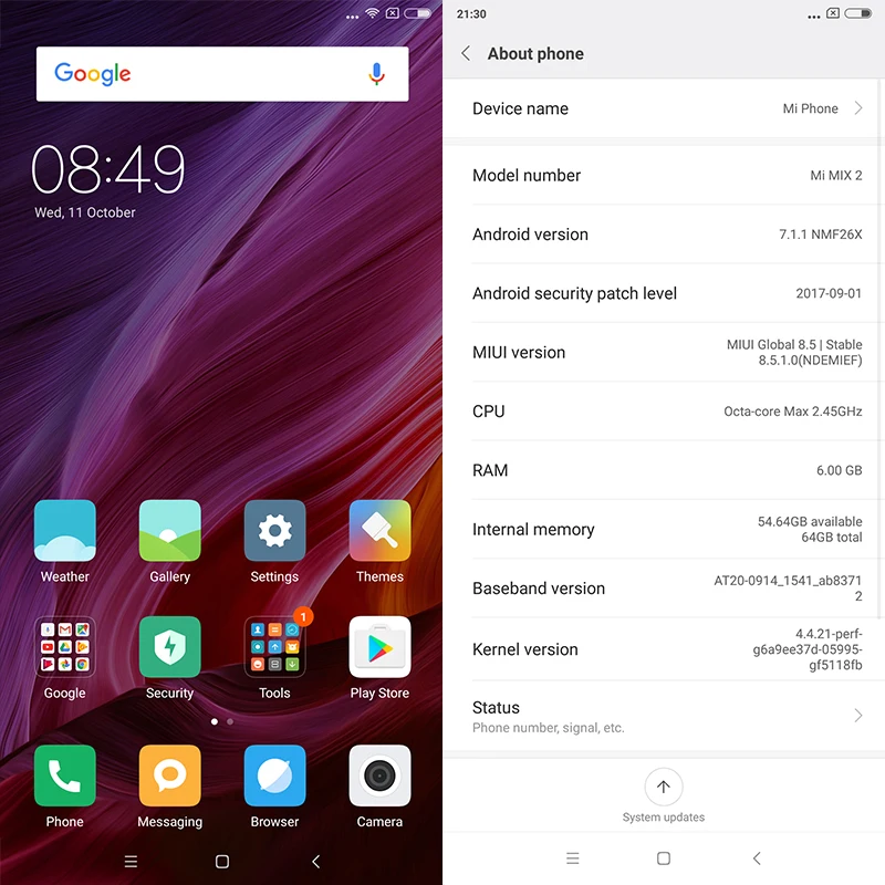 Глобальная версия оригинал Xiaomi mi x 2 x2 мобильный телефон 6 ГБ ОЗУ 64 Гб ПЗУ
