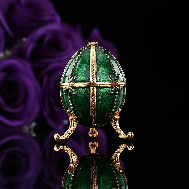 

QIFU Royal Green Russian Faberge Egg with Rhinestones for Souvenir