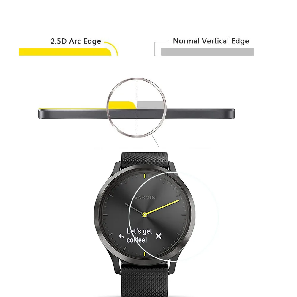 Защитная пленка для экрана Garmin Vivomove HR Watch HD Premium закаленное стекло 9H