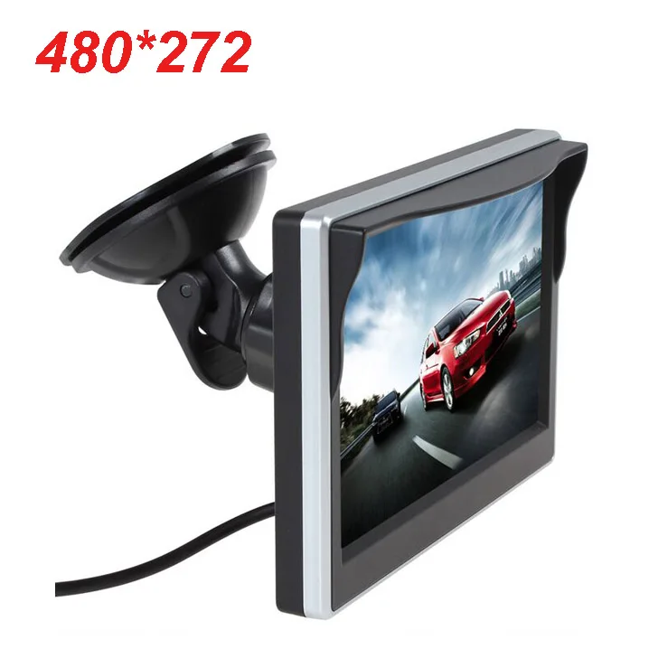 Monitor 480 272 XYCING 5 дюймов TFT lcd цветной монитор автомобильный монитор заднего вида цифровой HD экран от солнца монитор 7 ИК фонари Автомобильная камера заднего вида - Цвет: Monitor 480 272