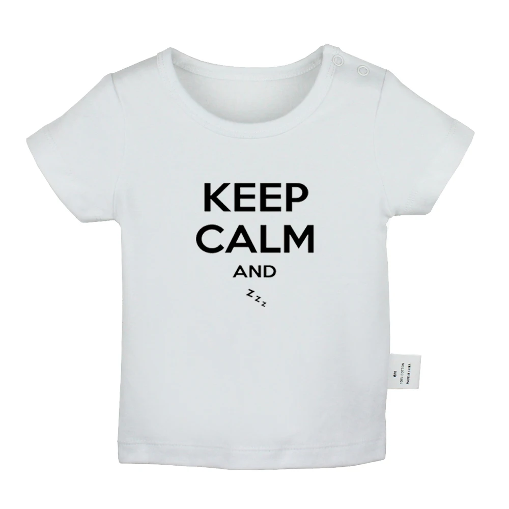 Keep Calm And Love Me sleep zzz/розовые дизайнерские футболки для новорожденных одноцветные с