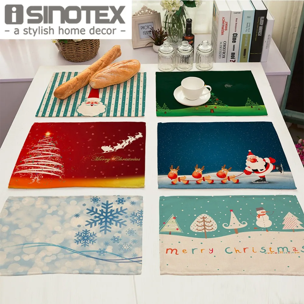 Праздничная салфетка с рисунком рождественской елки для столов Рождественский