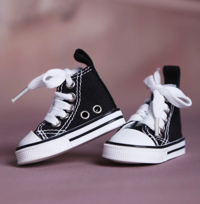 

New Fashion Black Canvas shoes 1/4 BJD MSD Doll Shoes
