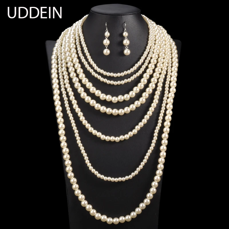 Ювелирные наборы UDDEIN для невесты свадебные аксессуары многослойное длинное