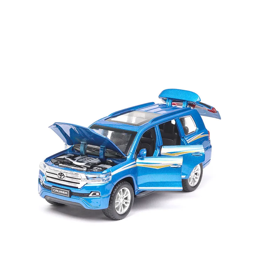 Синий Новые модели 1/32 Landchur Land Cruiser модель 6 открытых дверей, звук и светильник функция эха Игрушечная машина для детей - Цвет: Синий