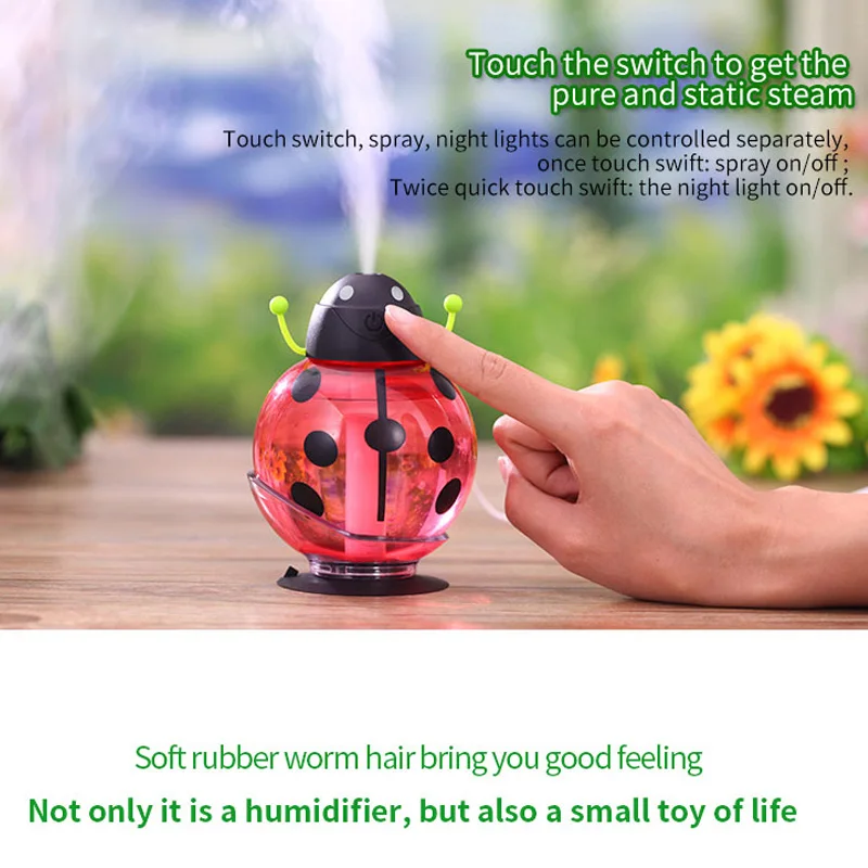 Ladybug Ultrasonic Car Humidifier USB Mini Aroma Essential Oil Diffuser Aromatherapy Mist Maker Home Office | Автомобили и
