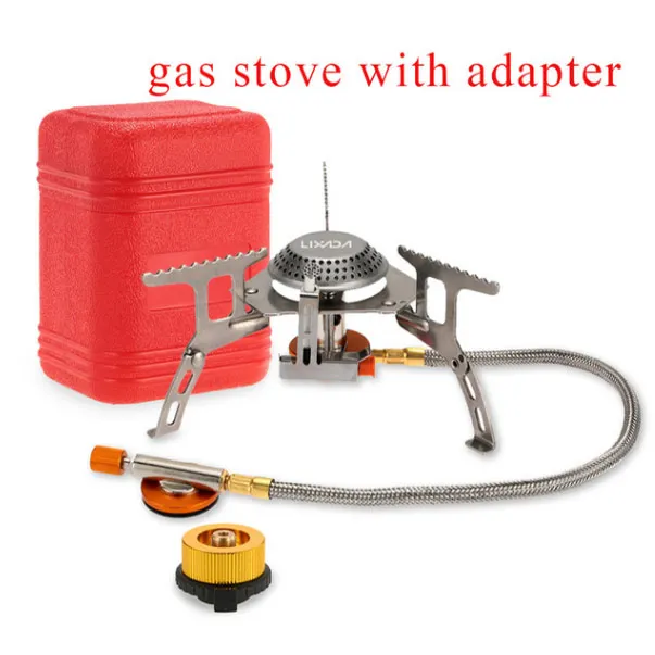 gas stove with adapt Lixada уличная газовая плита, походная газовая горящая Складная плита для приготовления пищи, портативная складная разделенная плита 3000 Вт с адаптером - Цвет: gas stove with adapt