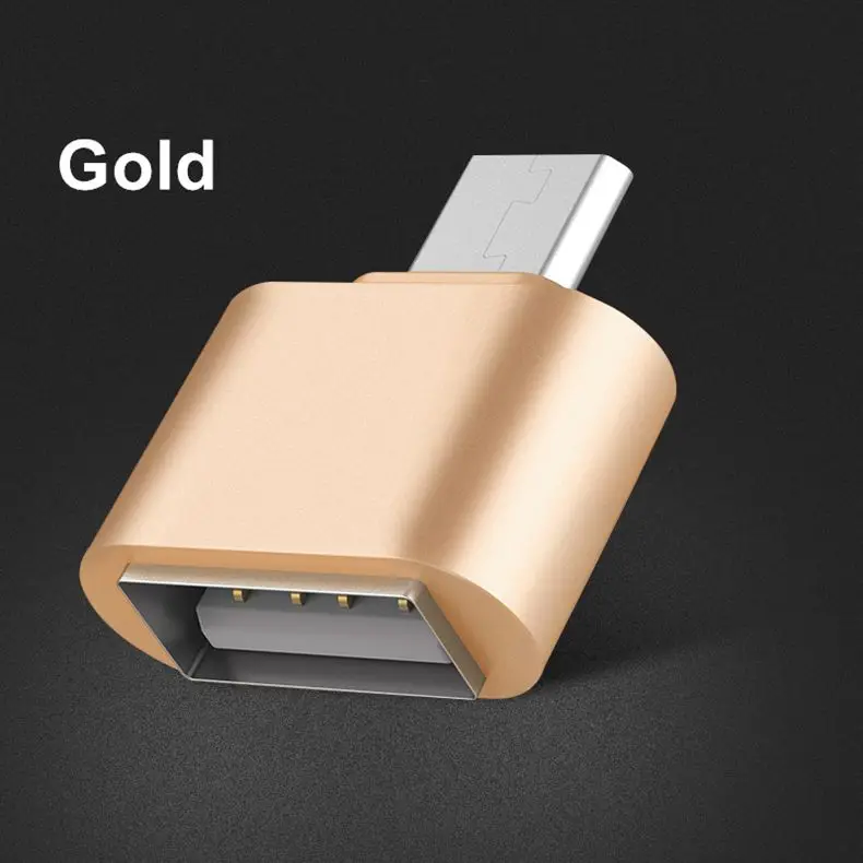 Мини микро USB OTG адаптер 2,0 конвертер для samsung S5 S4 J3 J5 J7 Xiaomi LG huawei Android мобильный сотовый телефон адаптер - Цвет: Gold