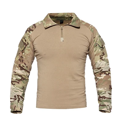CP Camouflage Камуфляжная армейская Футболка США, Мужская армейская футболка с солдатами, военная тактическая футболка, Мультикам, камуфляжная футболка с длинными рукавами для альпинизма, походов - Цвет: CP Camouflage