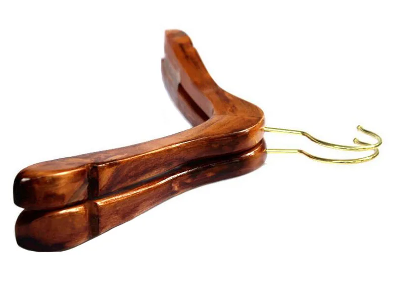 Винтажная Толстая деревянная вешалка для пальто с золотым крючком (8 шт./лот)|coat