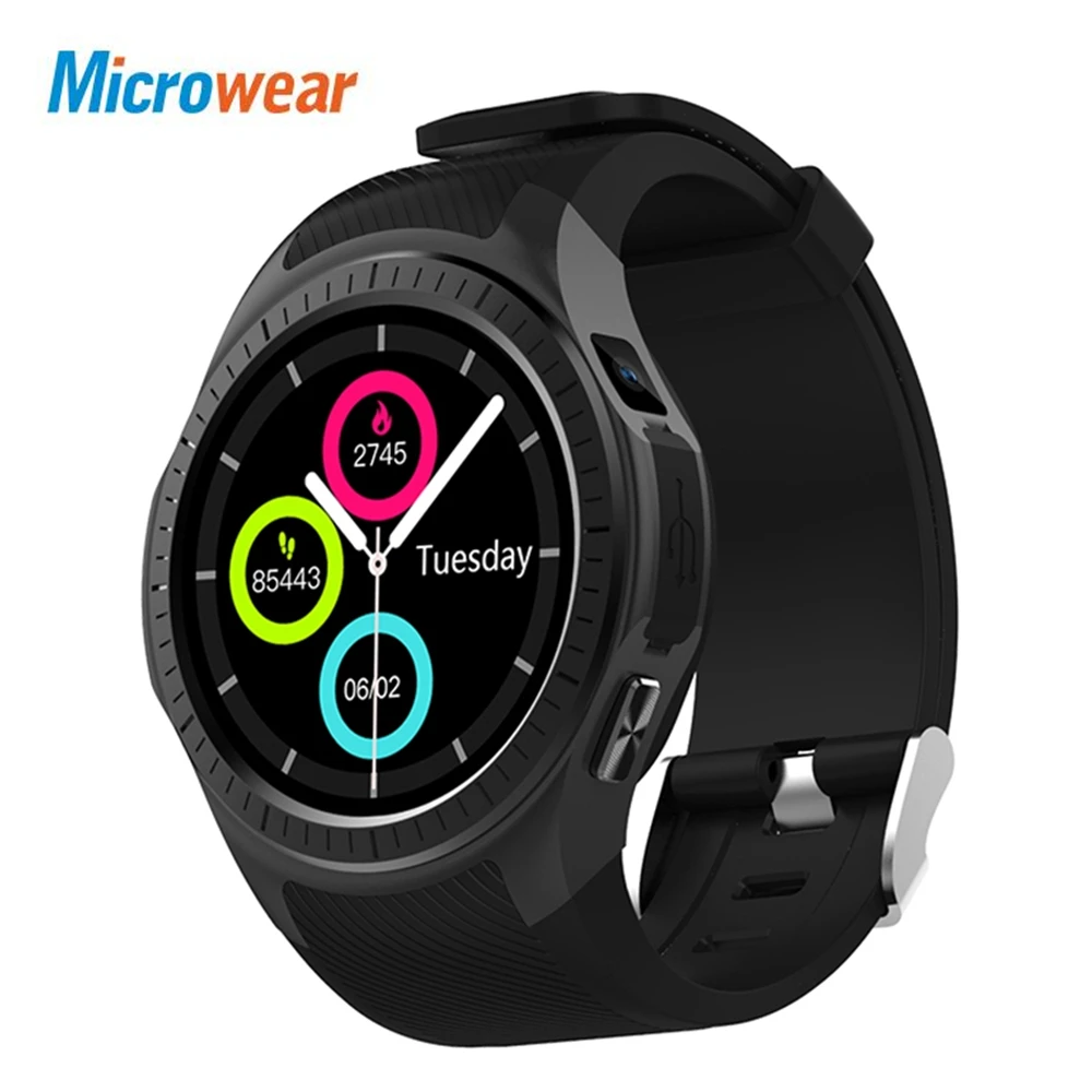Microwear L1 Смарт-часы телефон 1,3 дюйм, Bluetooth, GPS, Измерение частоты сердечных сокращений, шагомер, монитор сна умные часы для Android IOS