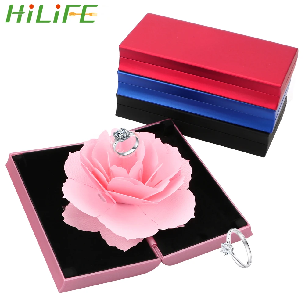 HILIFE складная коробка с розовыми кольцами креативная Подарочная для украшений