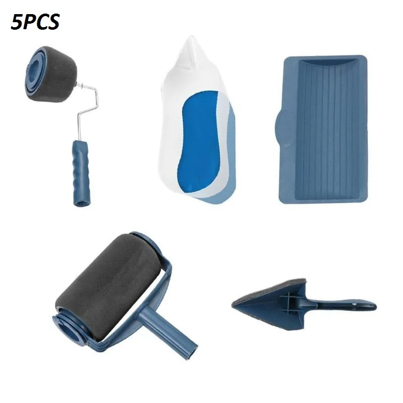 5pcs 5-8 шт./компл. Краски кисти для монтажа на стену DIY круглые Мел Краски роликовая щетка ручка инструмент Офис комната стены барабан Краски щетка Наборы - Цвет: 5pcs