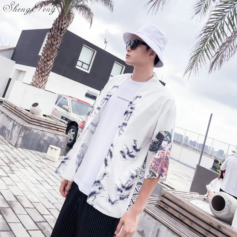 Традиционное японское кимоно кардиган куртка yukata мужские повседневные