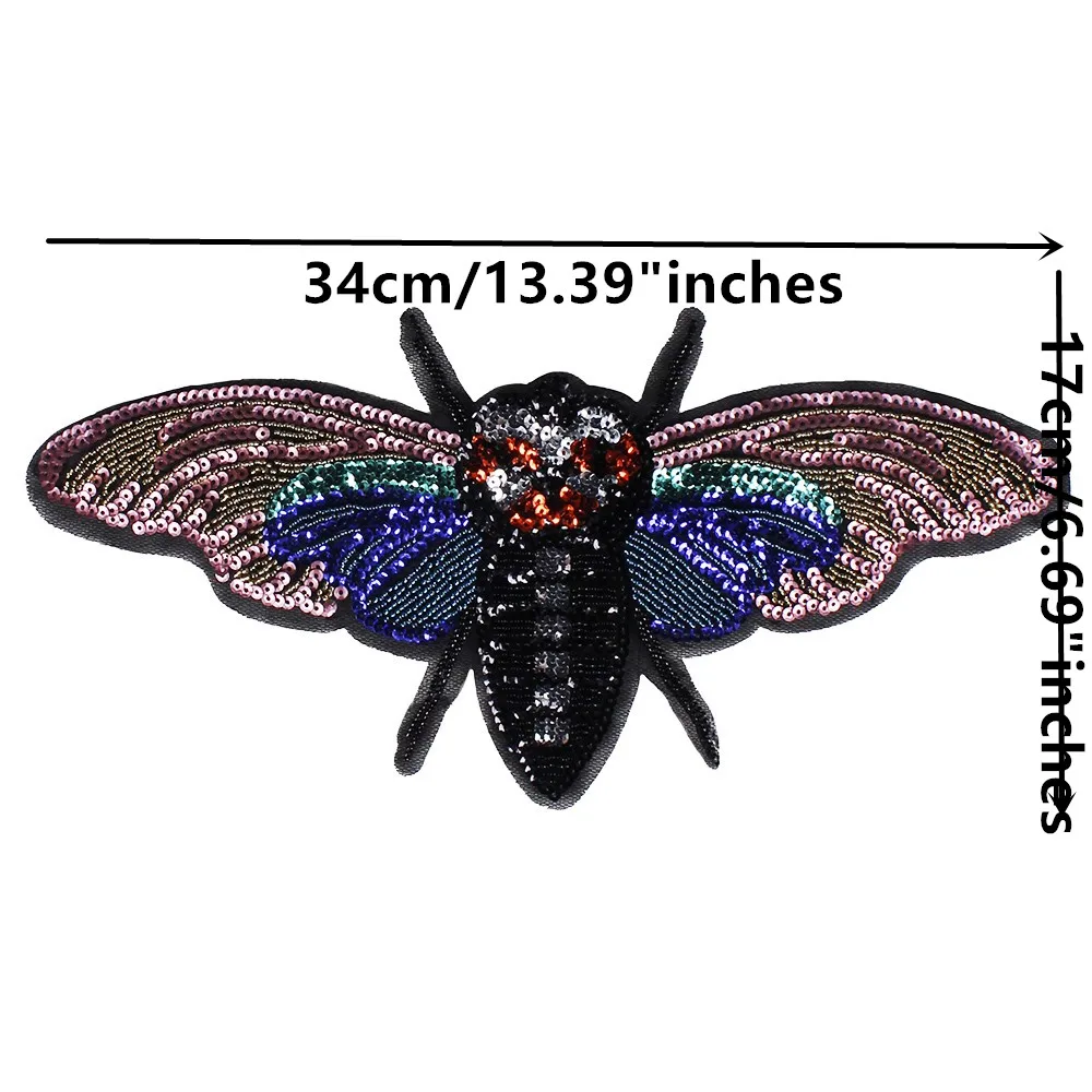 1 шт. разноцветная блестящая стрекоза|bee patch|sequined motifssequin applique |