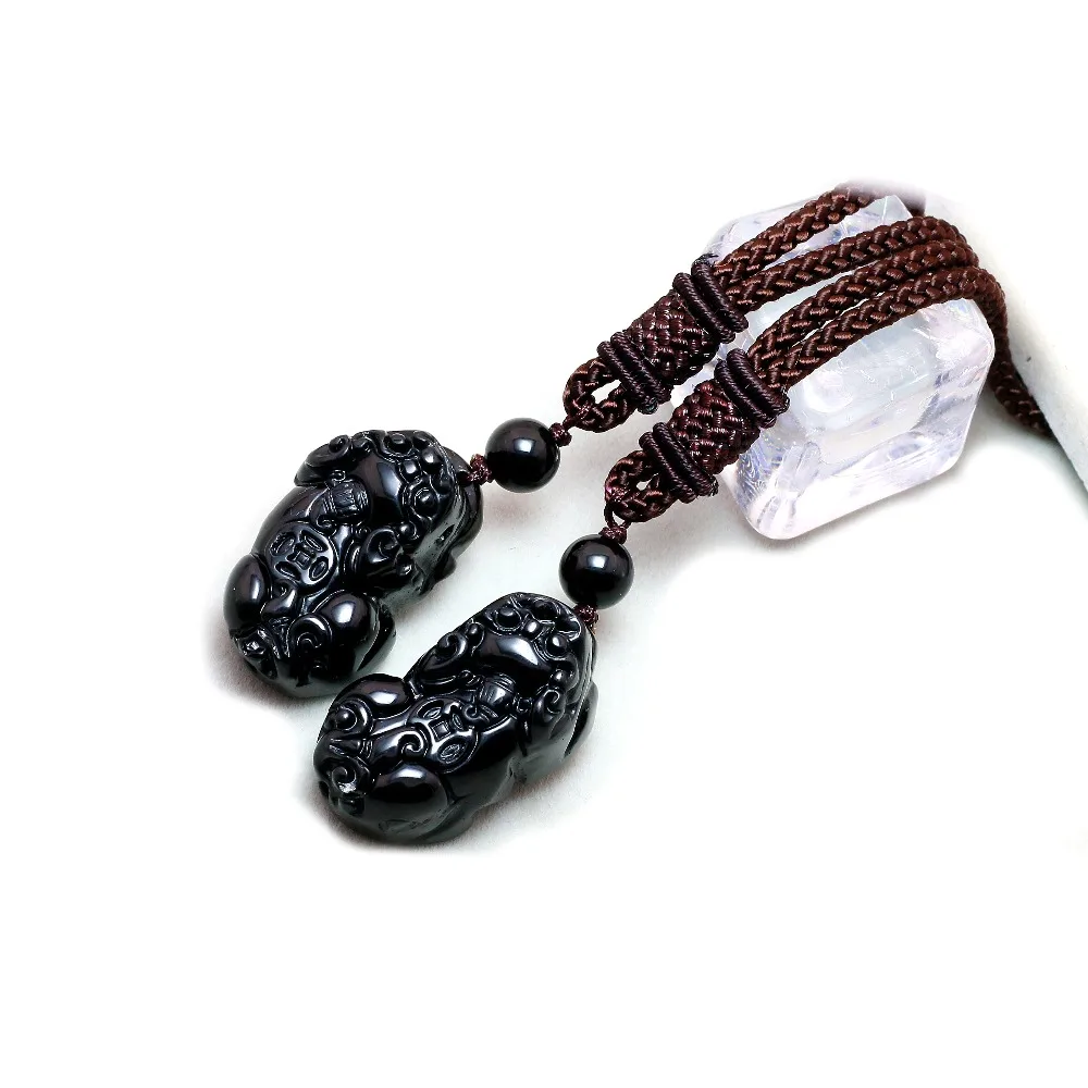 Ожерелье из натурального камня обсидиана с тигровым глазом подвески для солдат