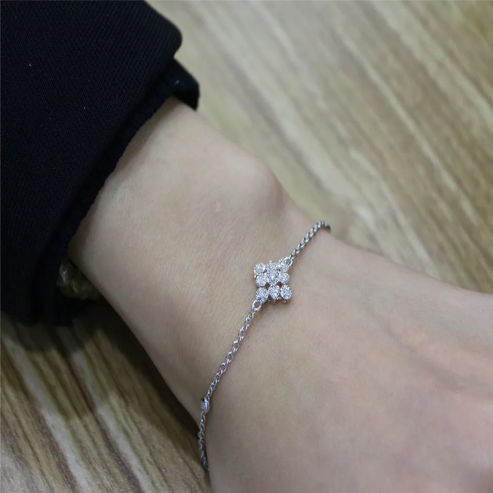 Роскошный золотой браслет в форме сердца LASAMERO 0.142CTW с натуральным бриллиантом и