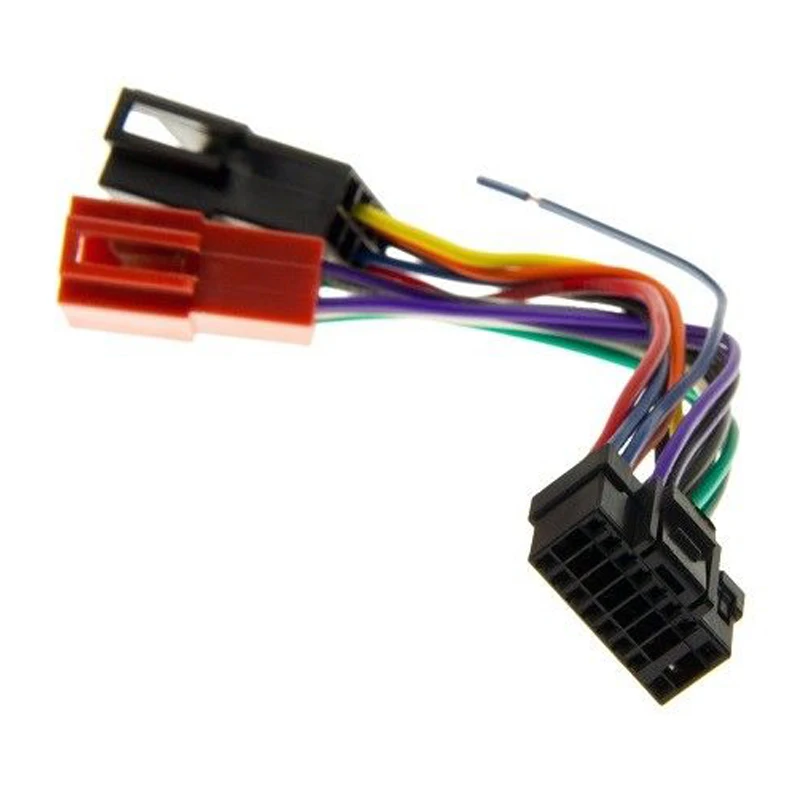 Biurlink 16Pin ISO Din Connector Car Radio Wiring Harness Cable Adaptor Lead Plug for Alpine CDA CDE IDA 22x10mm 16Pin Connector