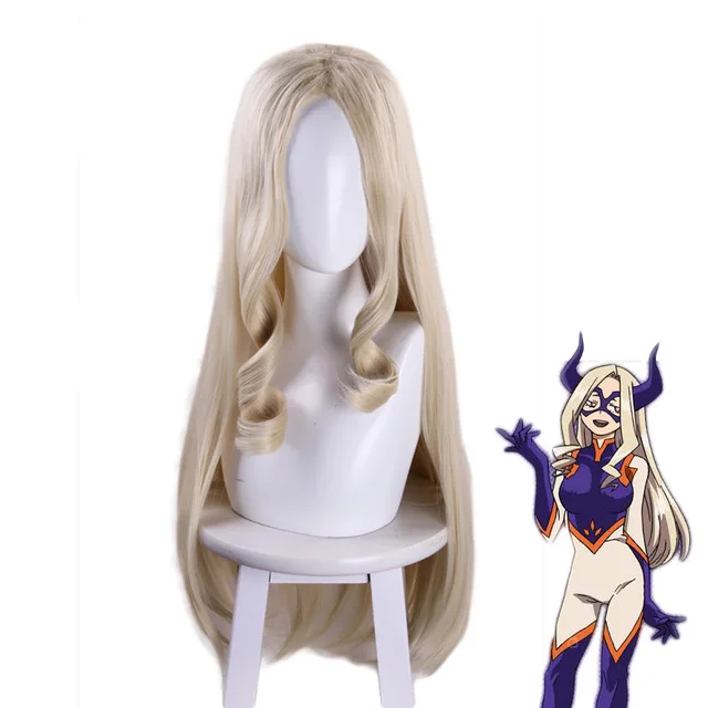 

My Hero Academia Mt.LADY Mt. Lady Cosplay Wig Boku no Hero Academia Mt Lady Heat Resistant Long Blonde Curly Wigs + Wig Cap