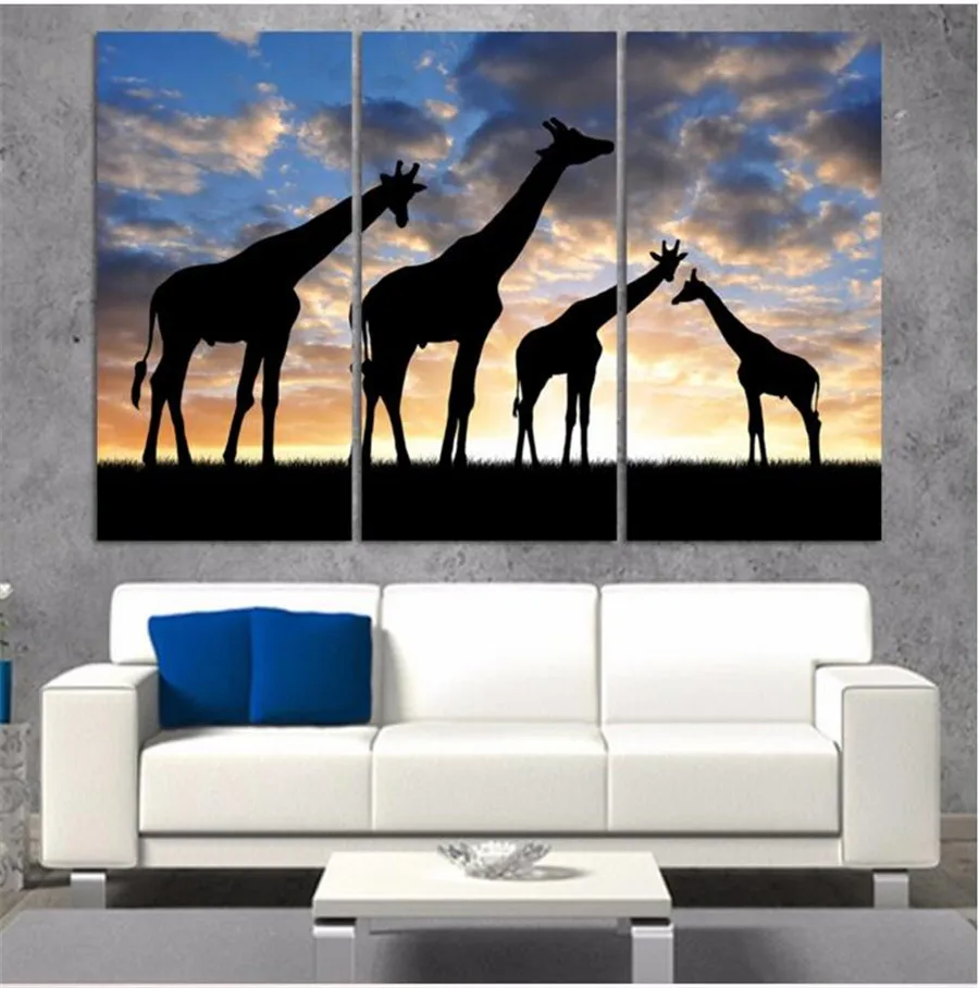 3 шт./компл. абстрактный Африканский ландшафт животное жираф Современная