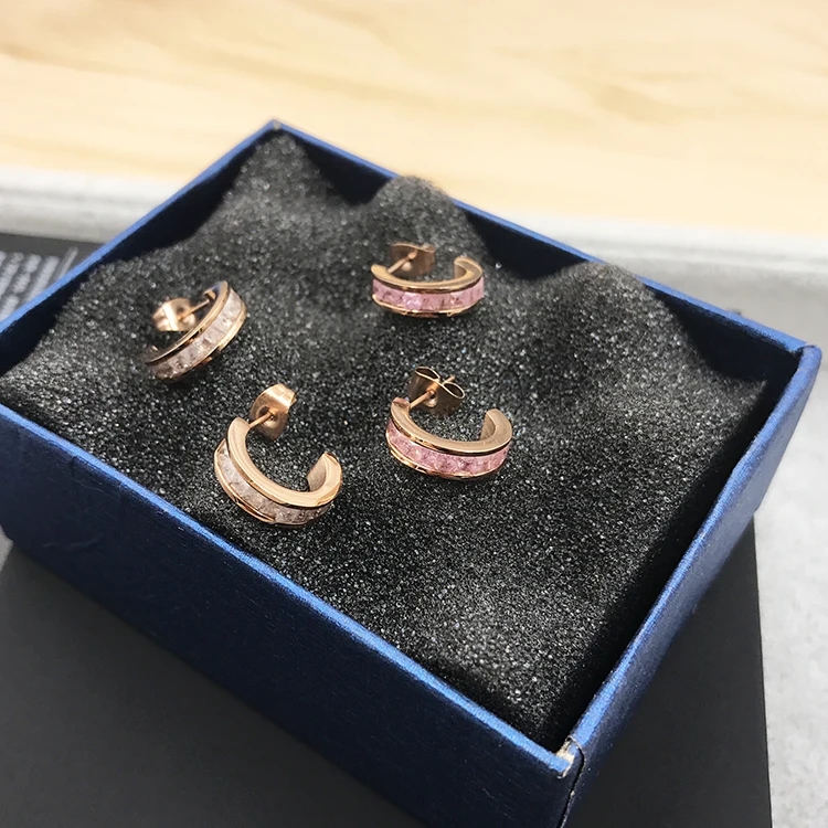 Модные цветные серьги гвоздики YUN RUO 2018 в форме с женские цвета розового золота