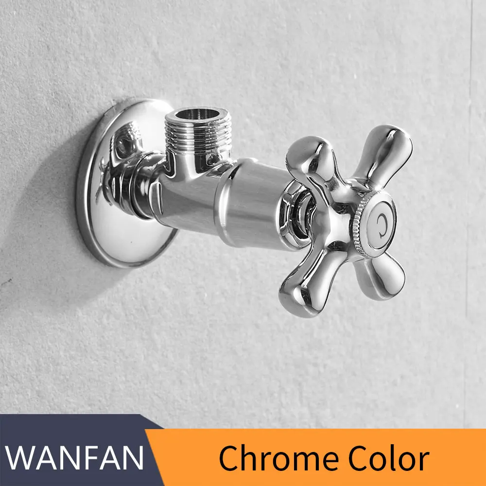 Chrome Запасные части для смесителя 1/" x 1/2" золотой Латунный Угловой запорный клапан для наполнения смесителя и туалета, треугольные клапаны для стопа воды 8818 - Цвет: Chrome