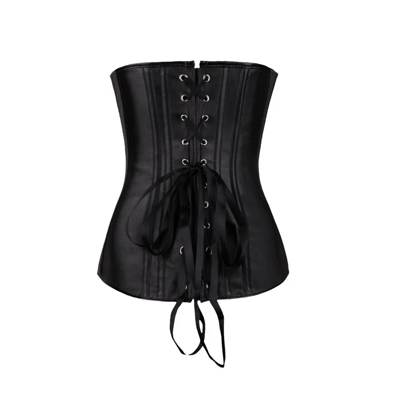 Модный женский корсет из искусственной кожи на молнии привлекательное бюстье