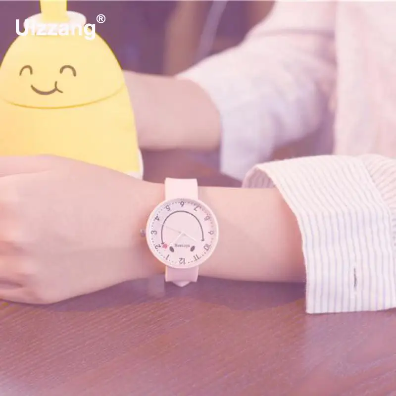 Модные уникальные женские наручные часы с рисунком Большой улыбки яркие цвета