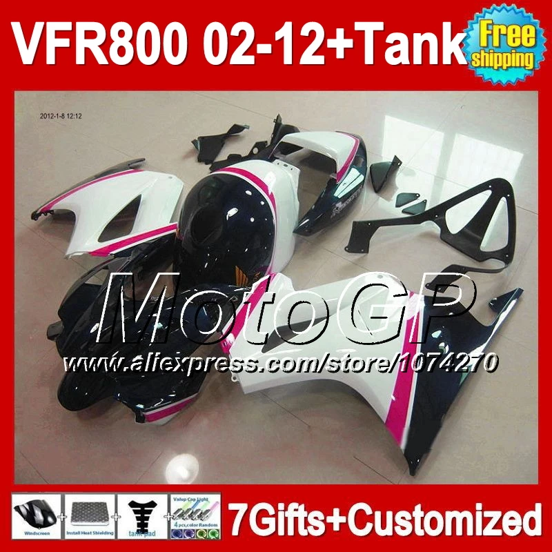 + бак синий белый для HONDA VFR800 02 03 04 05 06 1P6132 VFR 800 RR VFR800RR 12 2002 2003 2004 2005 2006 темно