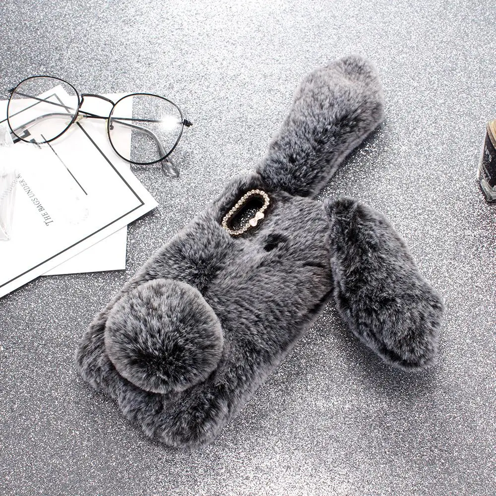 Huawei P20 Pro Case For Rabbit Ear Hair Fur Cute Coque Warm Plush Fluffy Back Cover Soft Lite |